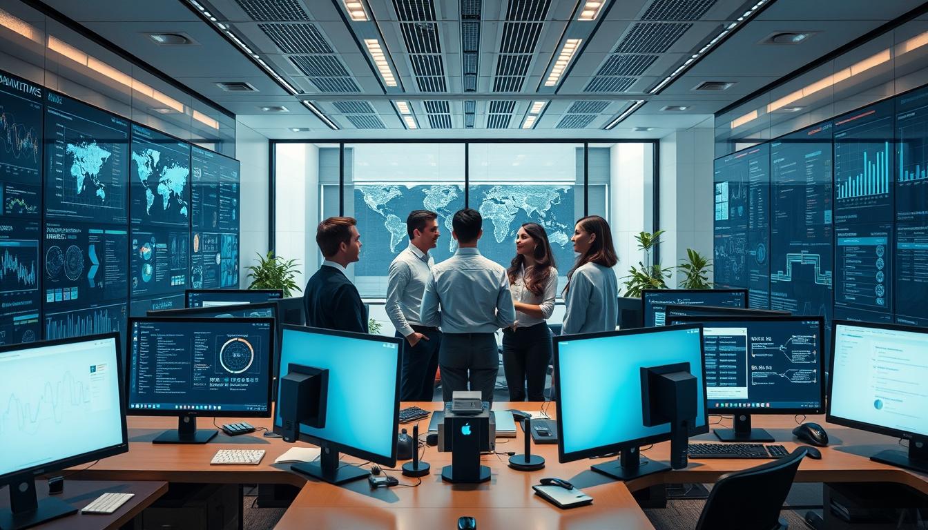 AI software company team and business technology strategy